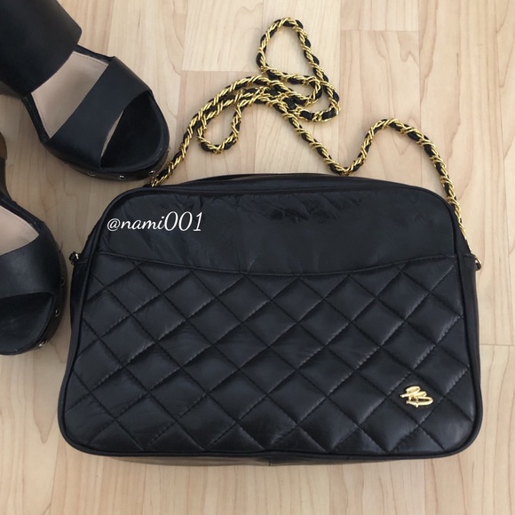 Vintage Pierre Balmain Black Leather Purse Bag